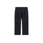 Men's Black Outdoor Pleated Straight Pants
